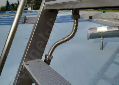 Water inlet to the stainless steel water slide