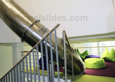 Evacuation slide next to the stairs