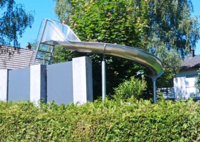 Private stainless steel water slide, PH 2,75 m.